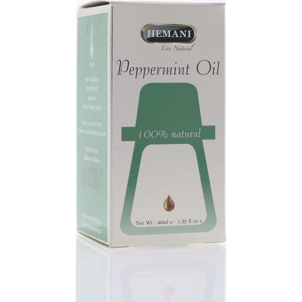 Aceite Esencial de Menta Hemani 40 ML - 100% Puro para Aromaterapia