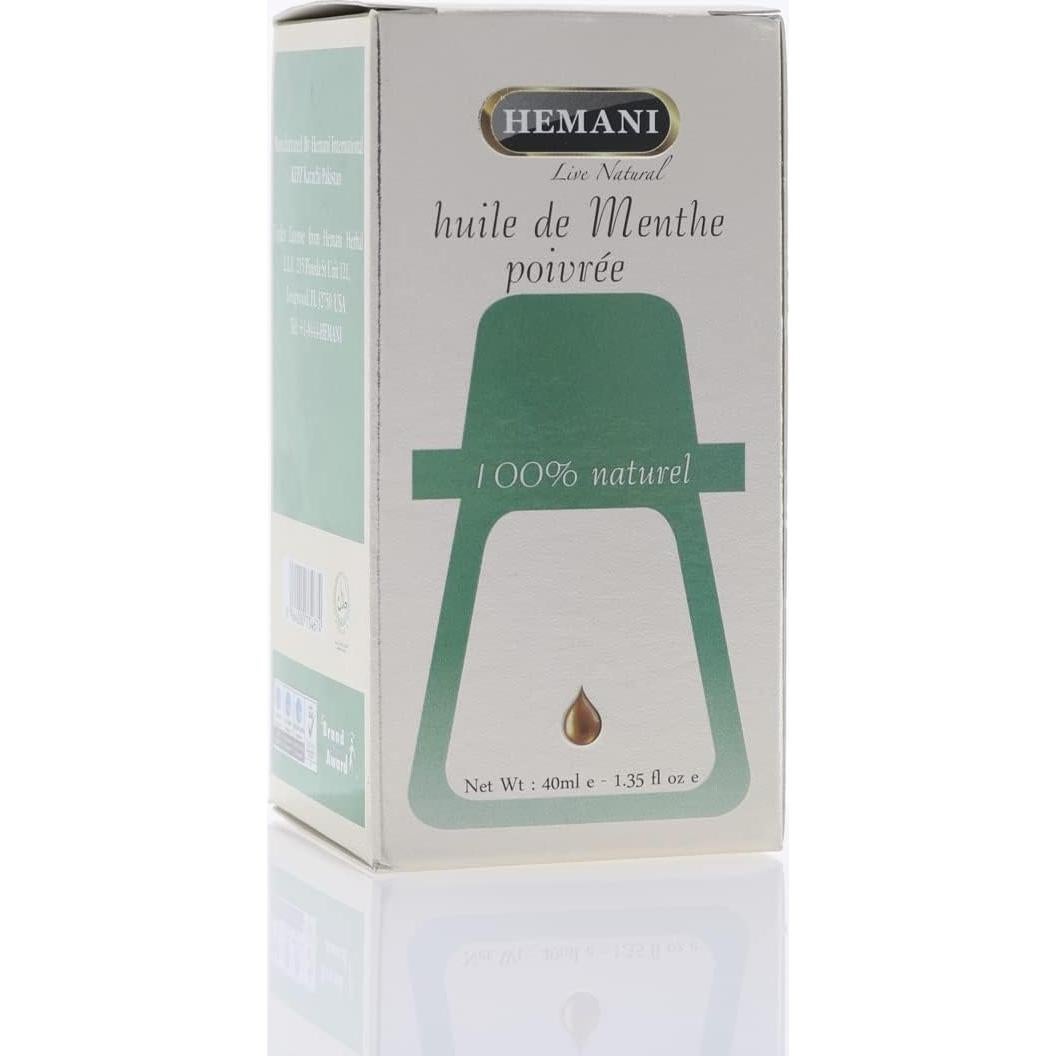 Aceite Esencial de Menta Hemani 40 ML - 100% Puro para Aromaterapia