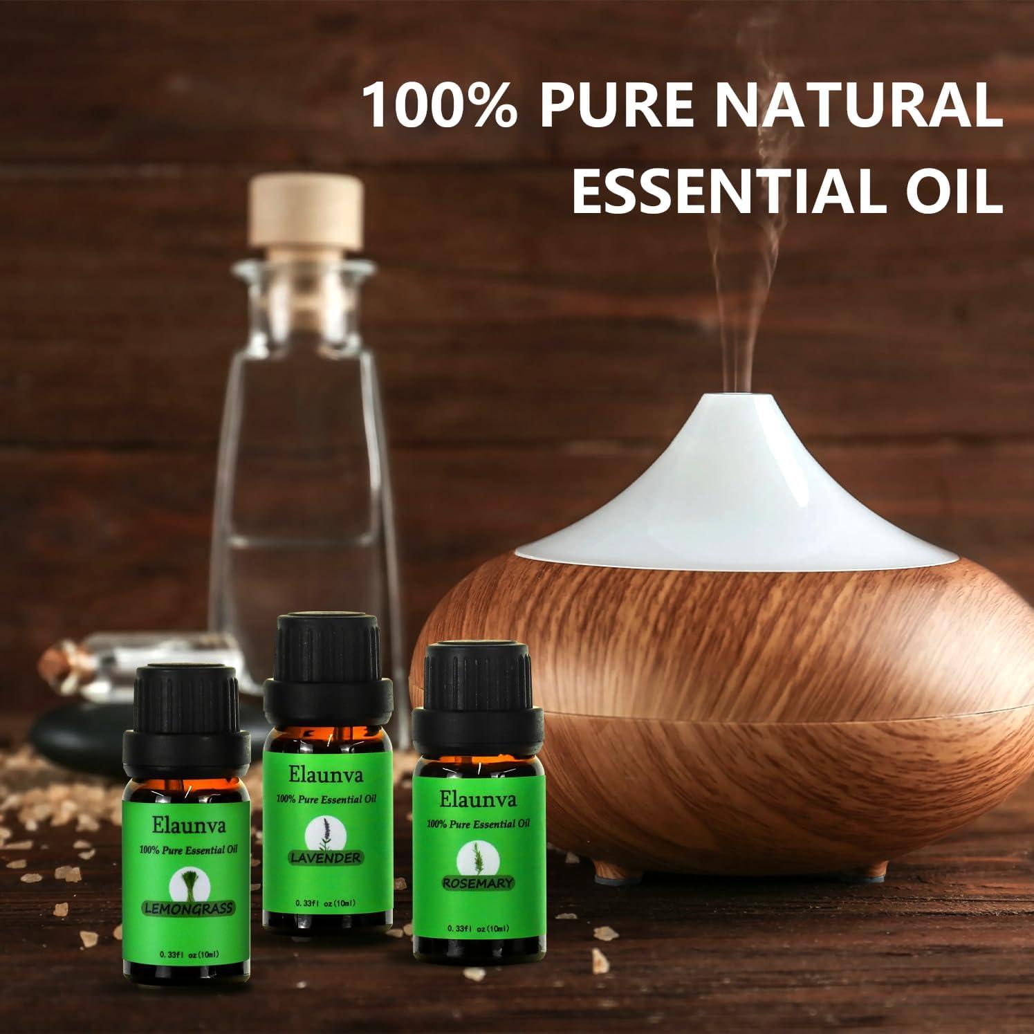 Juego de Aceites Esenciales Puro Elaunva 4 Aromas 10 ml