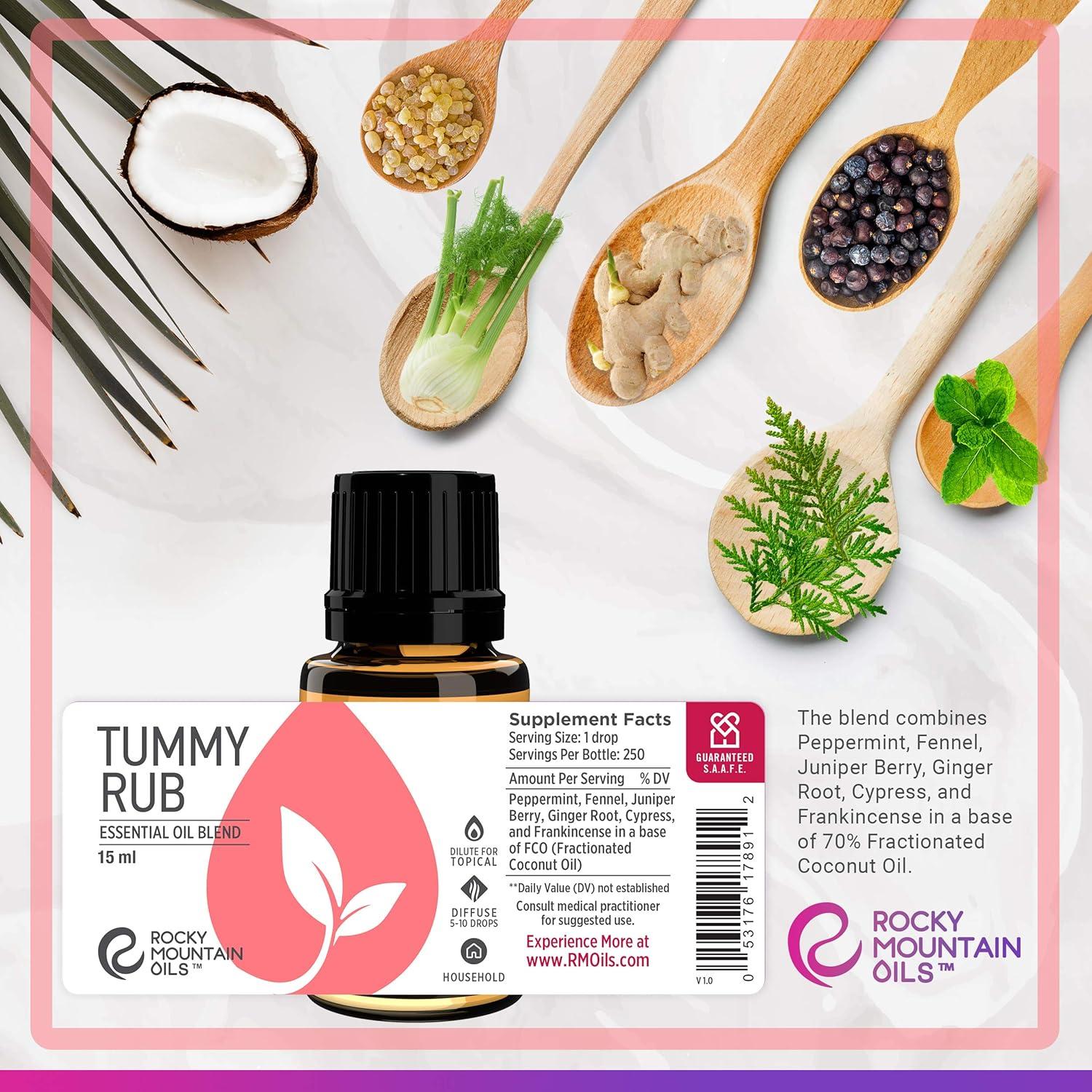 Aceite Esencial Tummy Rub Rocky Mountain 10ml Menta Jengibre