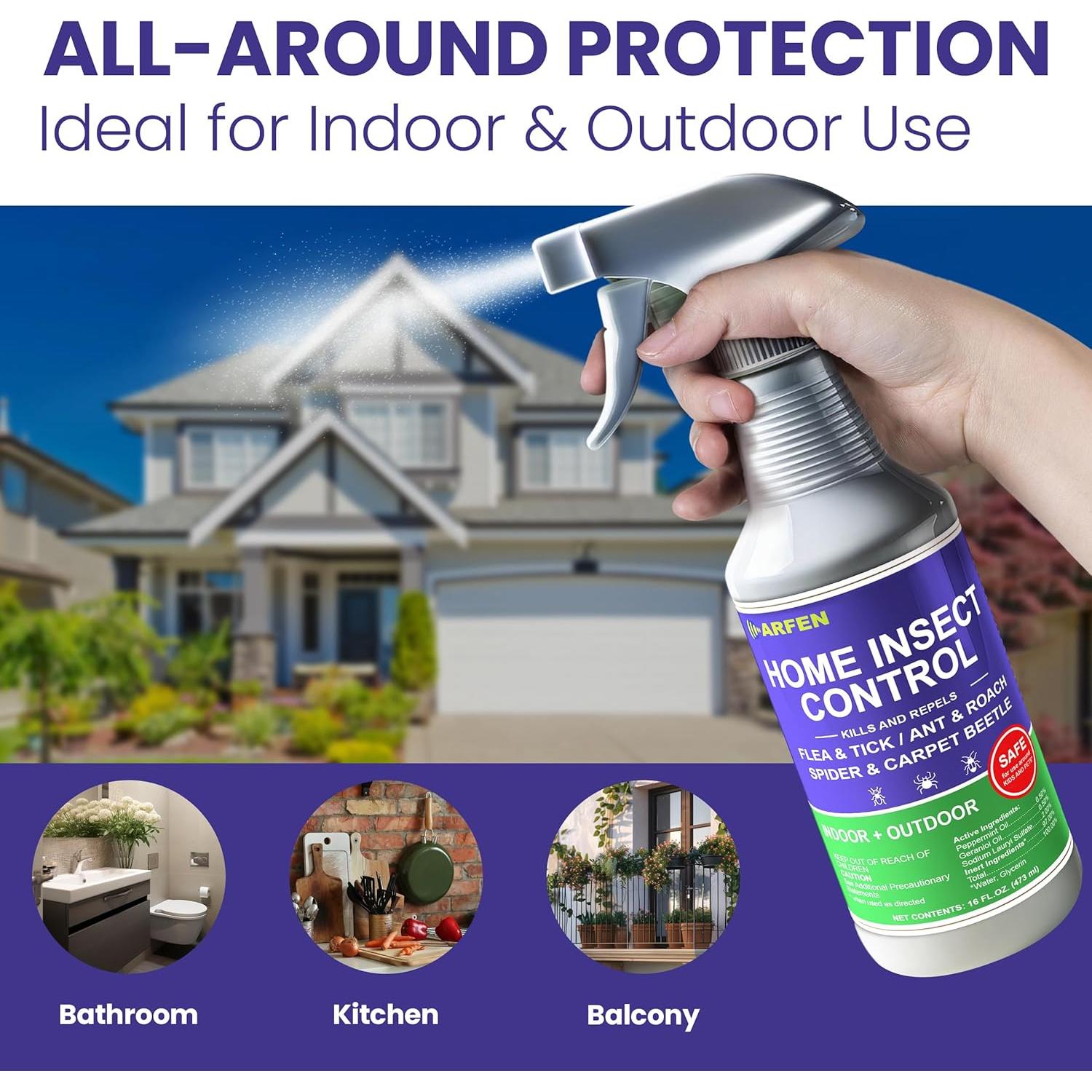 Spray Insecticida Natural ARFEN HOME 500ml - Mata Plagas