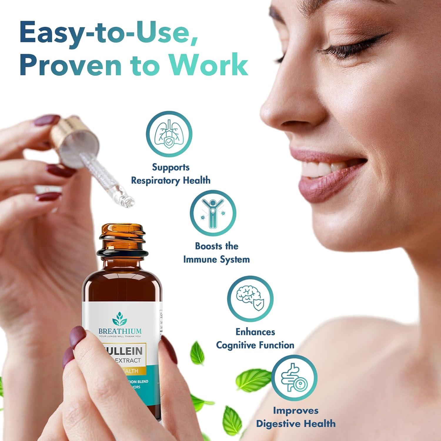 Gotas de Mullein Breathium 60 ml - Soporte Pulmonar Menta