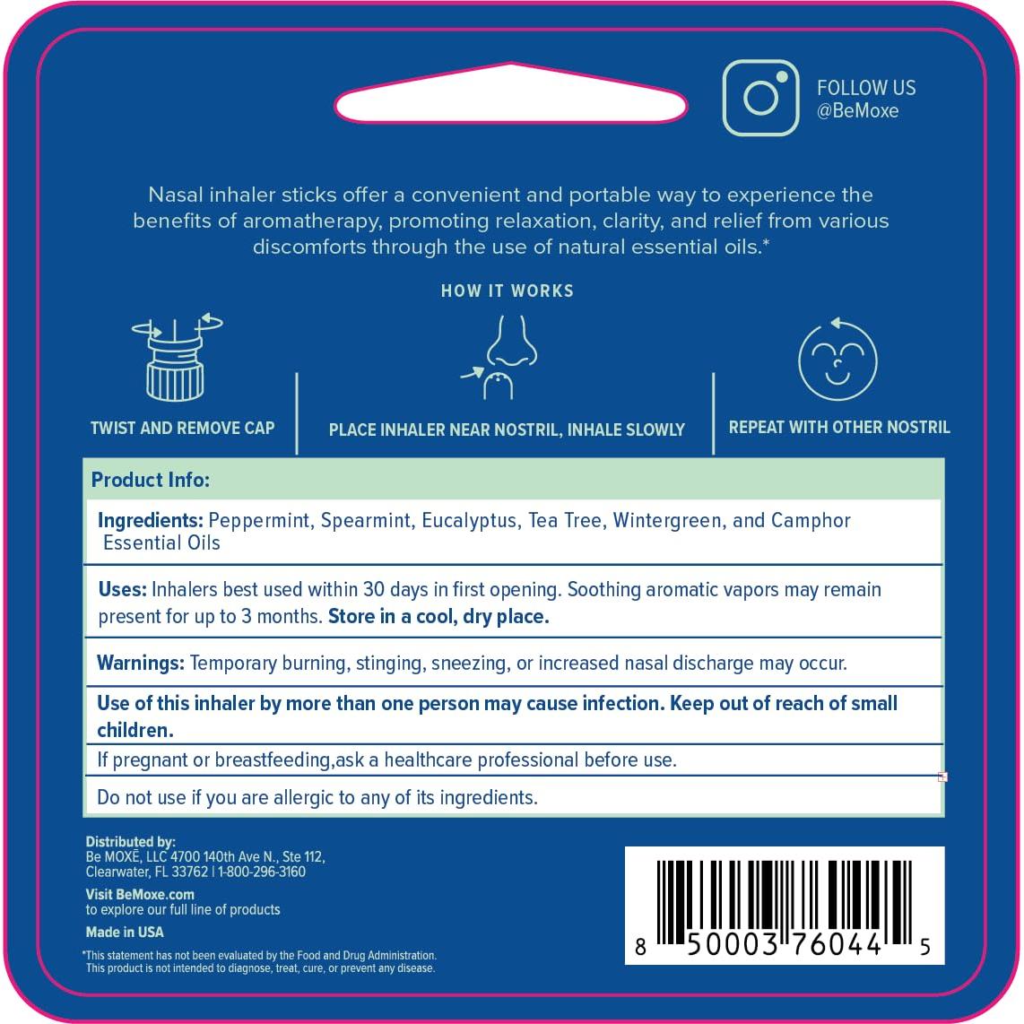Inhaladores Nasales MOXÉ para Alivio de Migraña - Paquete de 3