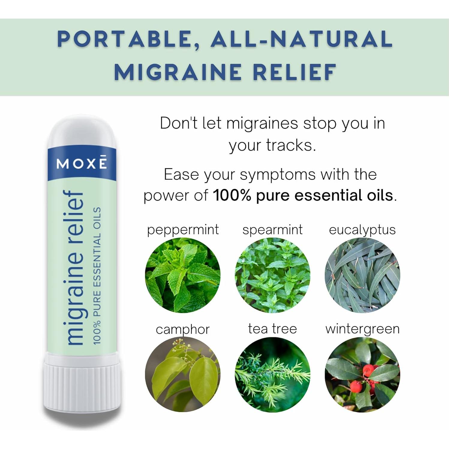 Inhaladores Nasales MOXÉ para Alivio de Migraña - Paquete de 3