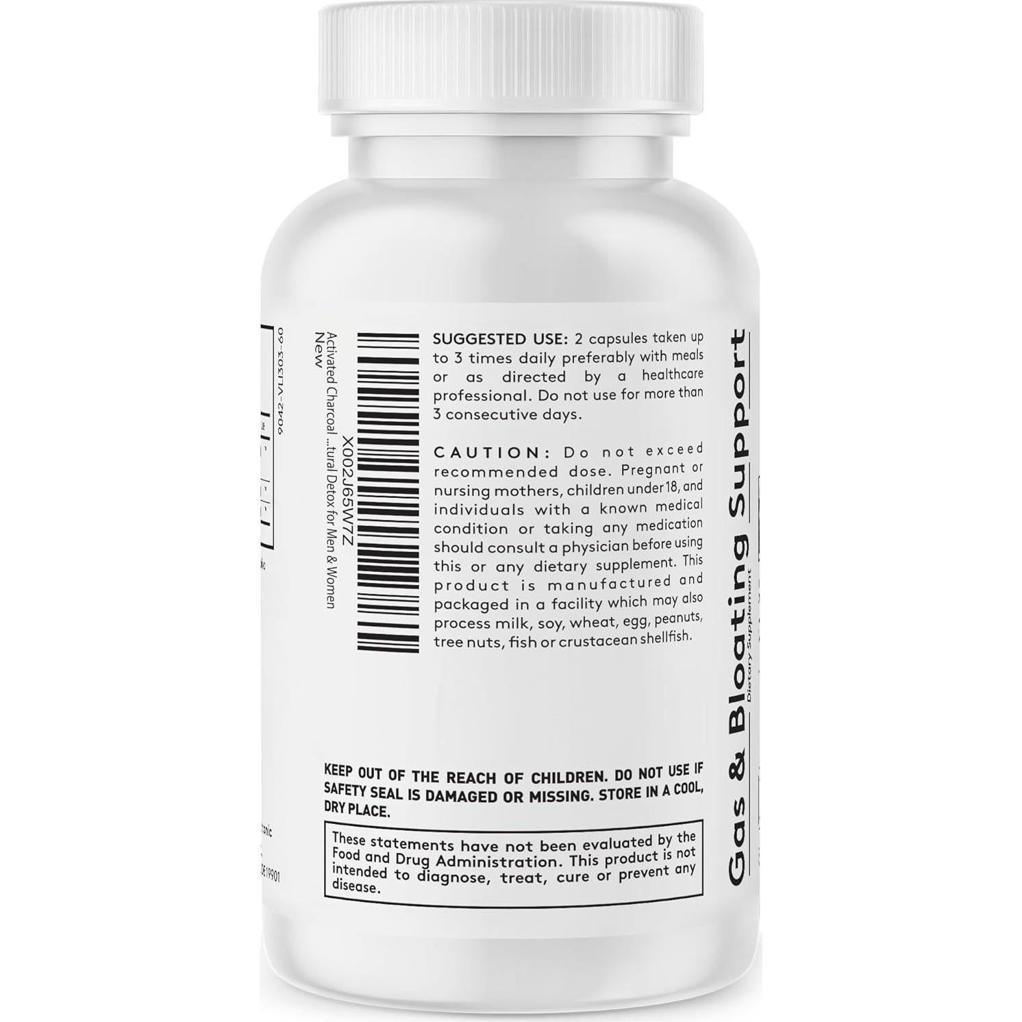 Píldoras de Carbón Activado Youth & Tonic - 60 Cápsulas