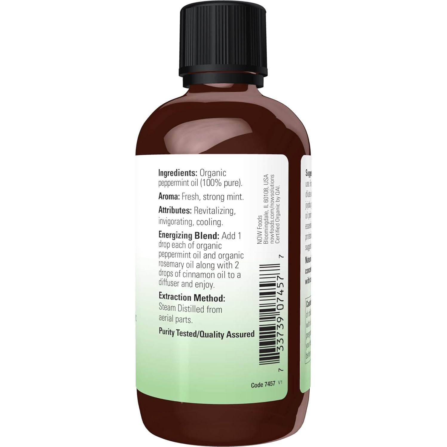 Aceite Esencial de Menta Orgánica NOW Foods 113.4g - 100% Puro