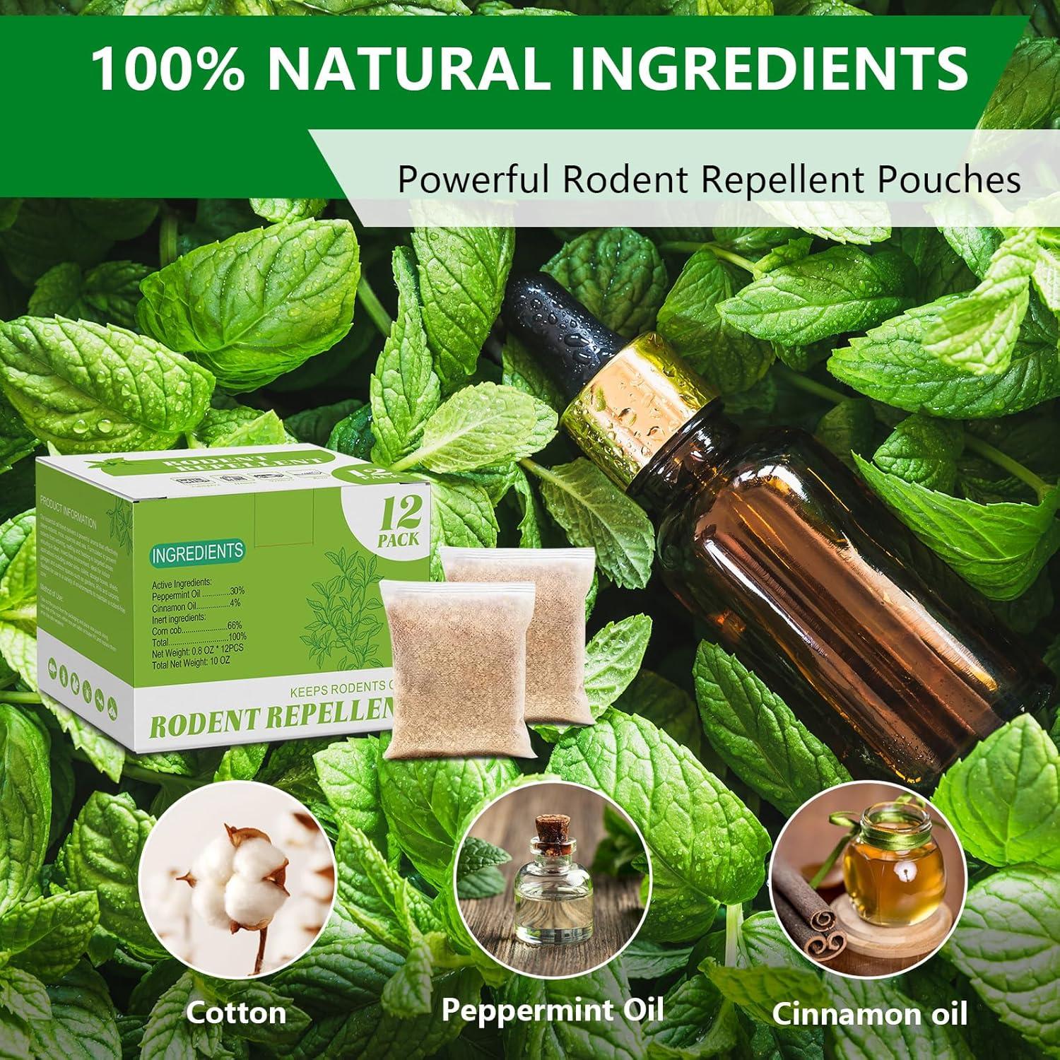 Bolsas Repelentes de Ratones Getter - Aceite de Menta Natural - 12 Paquete