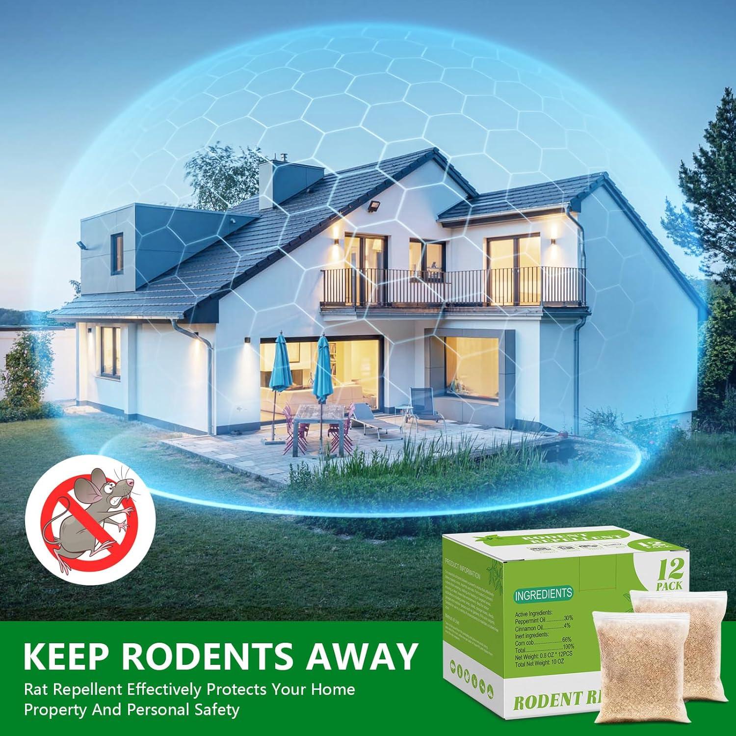 Bolsas Repelentes de Ratones Getter - Aceite de Menta Natural - 12 Paquete