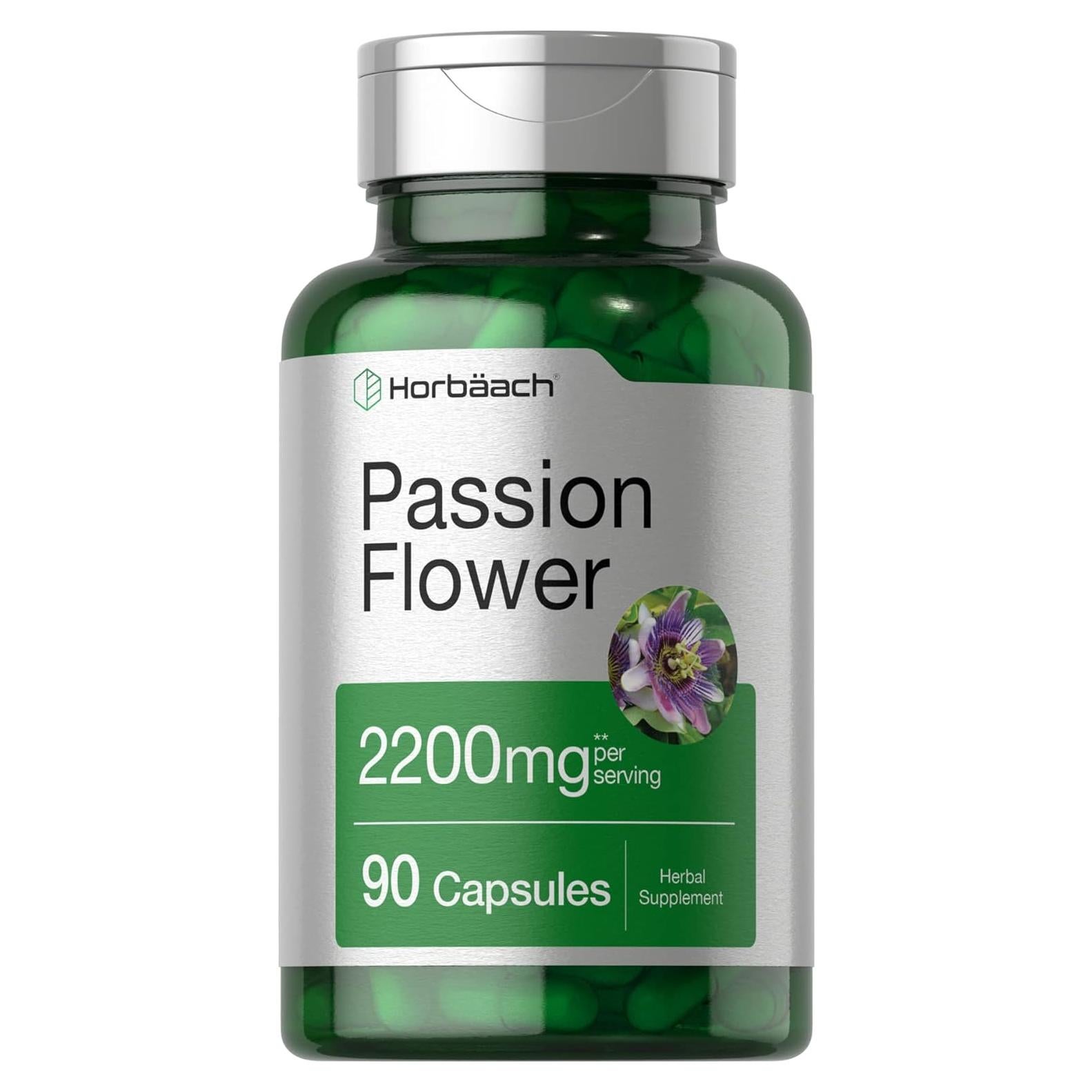 Cápsulas de Flor de Pasión Horbäach 2200mg 90 Unidades Sin OGM