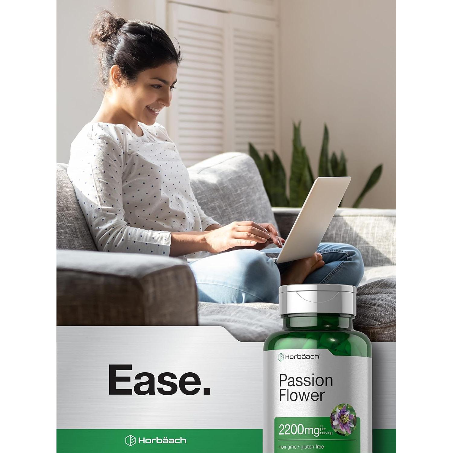 Cápsulas de Flor de Pasión Horbäach 2200mg 90 Unidades Sin OGM