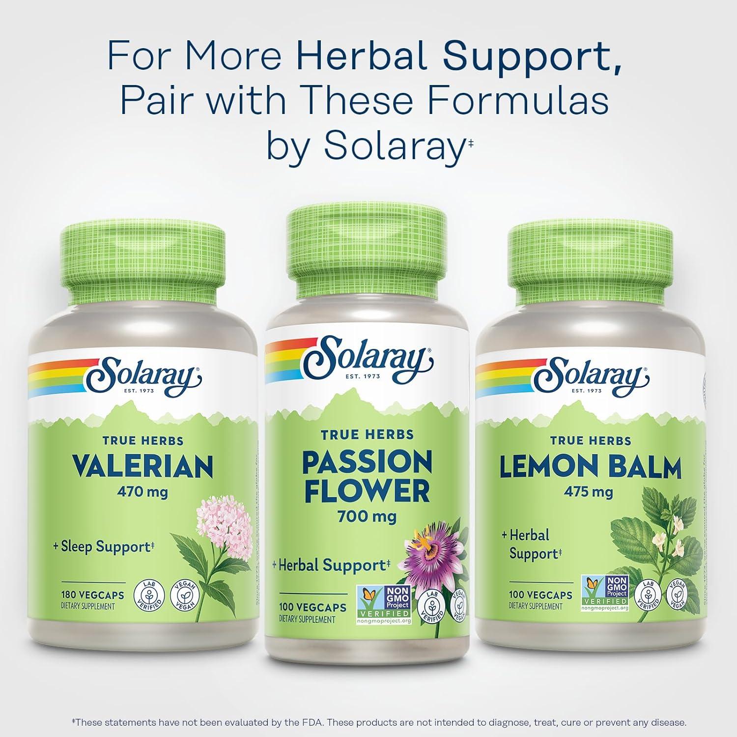 Cápsulas de Flor de Pasión Solaray 700 mg - Veganas, 100 VegCaps