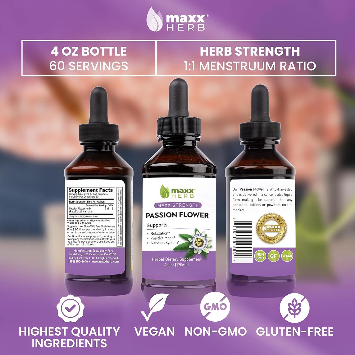 Extracto Líquido de Flor de Pasión Maxx Herb 120 ml - Relajación