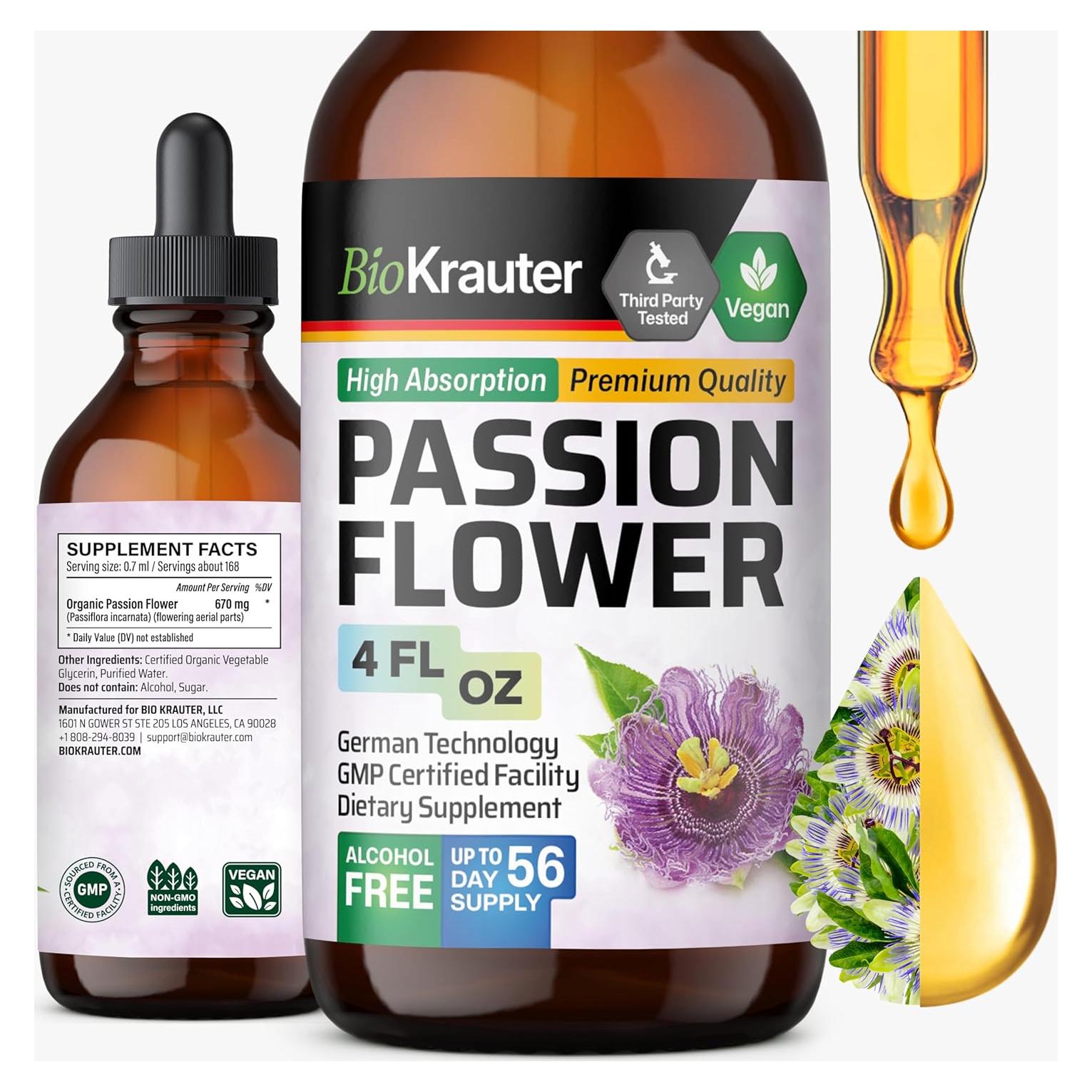 Tinte de Flor de Pasión BIO KRAUTER 120 ml Vegano Sin Alcohol