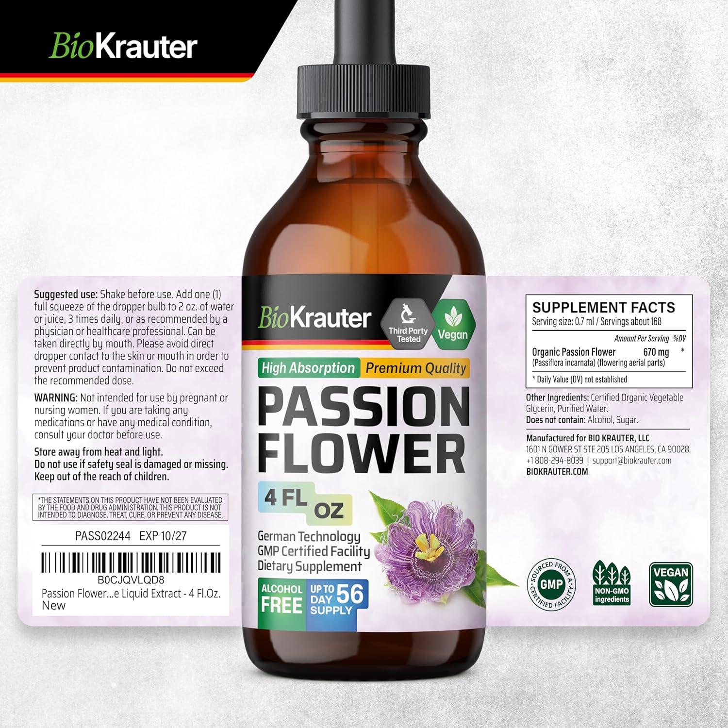 Tinte de Flor de Pasión BIO KRAUTER 120 ml Vegano Sin Alcohol