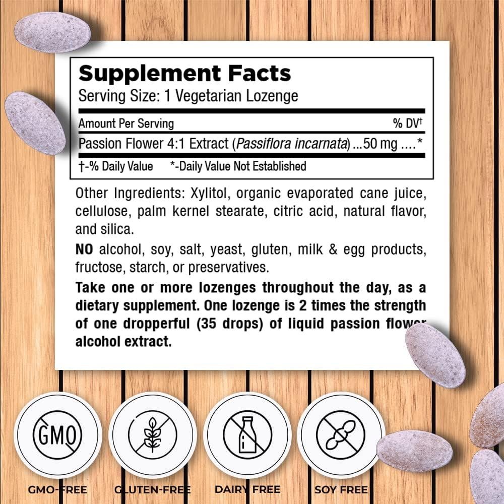 Vitaminas Mt. Angel - Caramelos Relajantes Flor de Pasión 60 Unidades