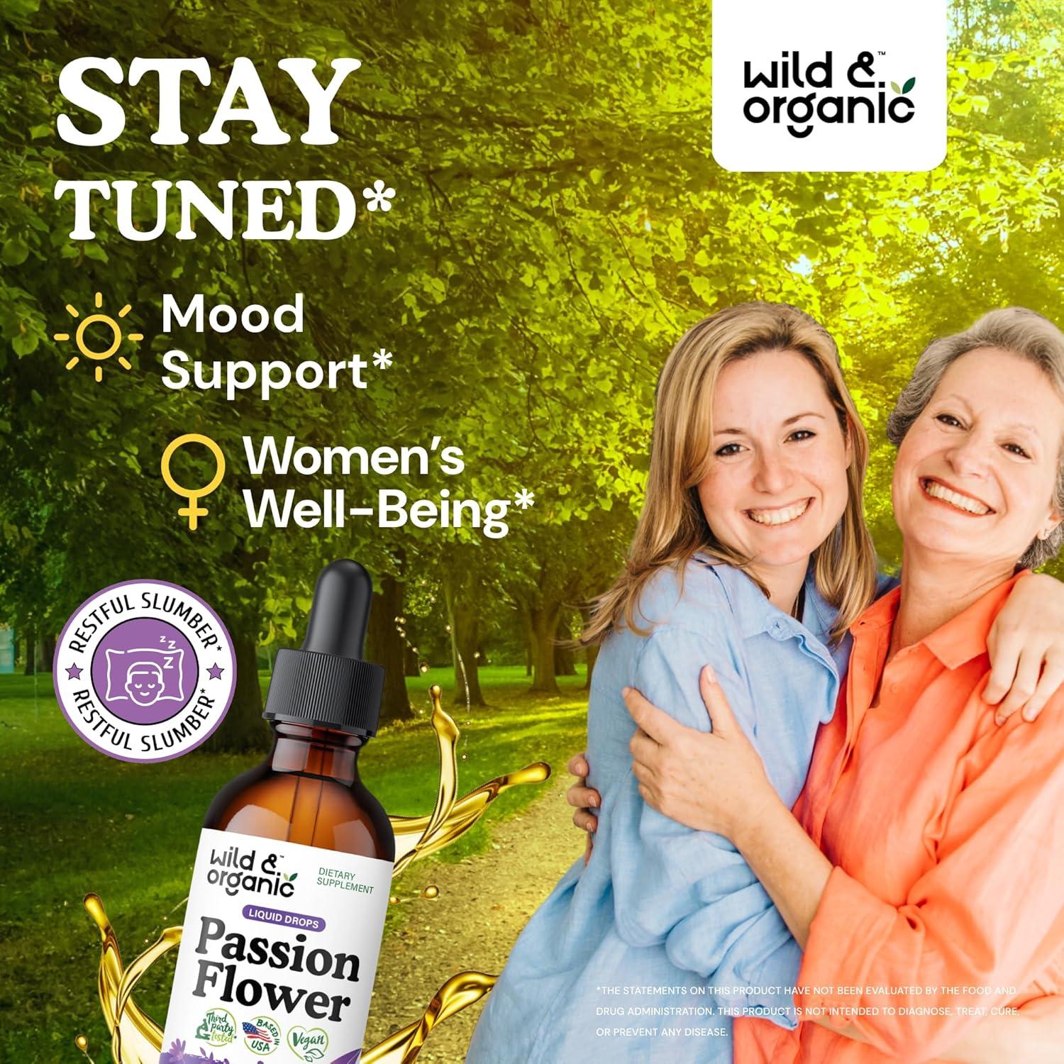 Tintura de Flor de Pasión Silvestre Orgánica 59 ml - Sin Alcohol