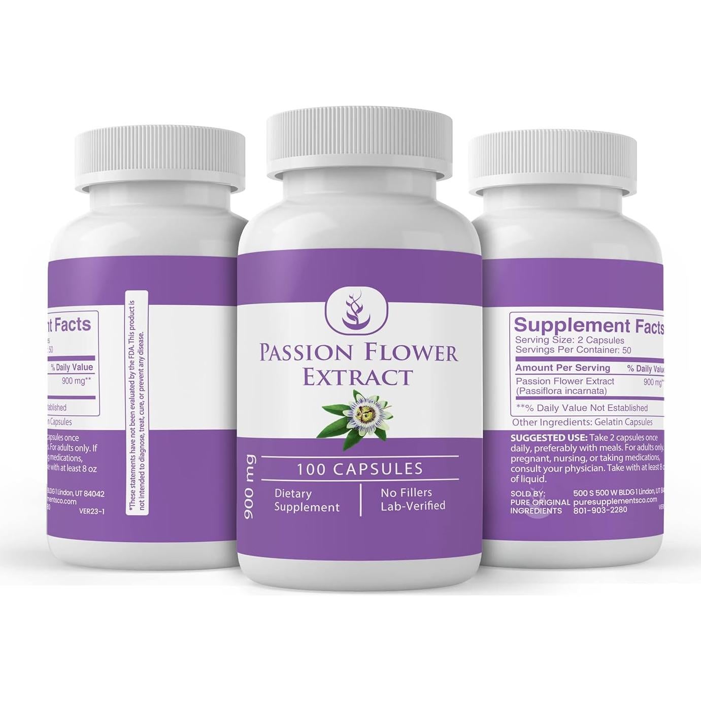 Cápsulas de Extracto de Flor de Pasión Siempre Puro 100 Unidades