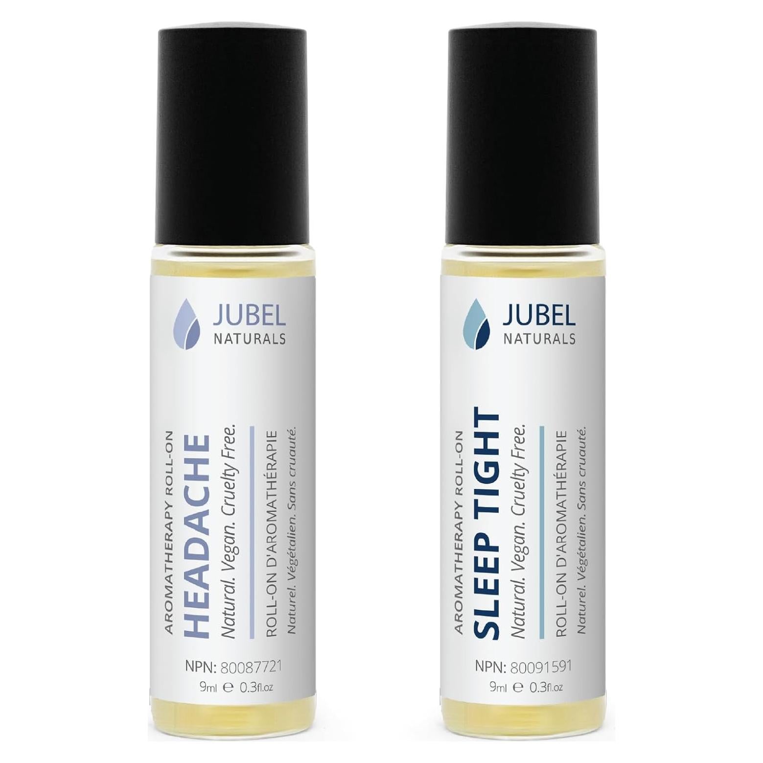 Set de Aceites Esenciales Roll On Jubel Naturals 18 ml - Dolor de Cabeza y Sueño Profundo