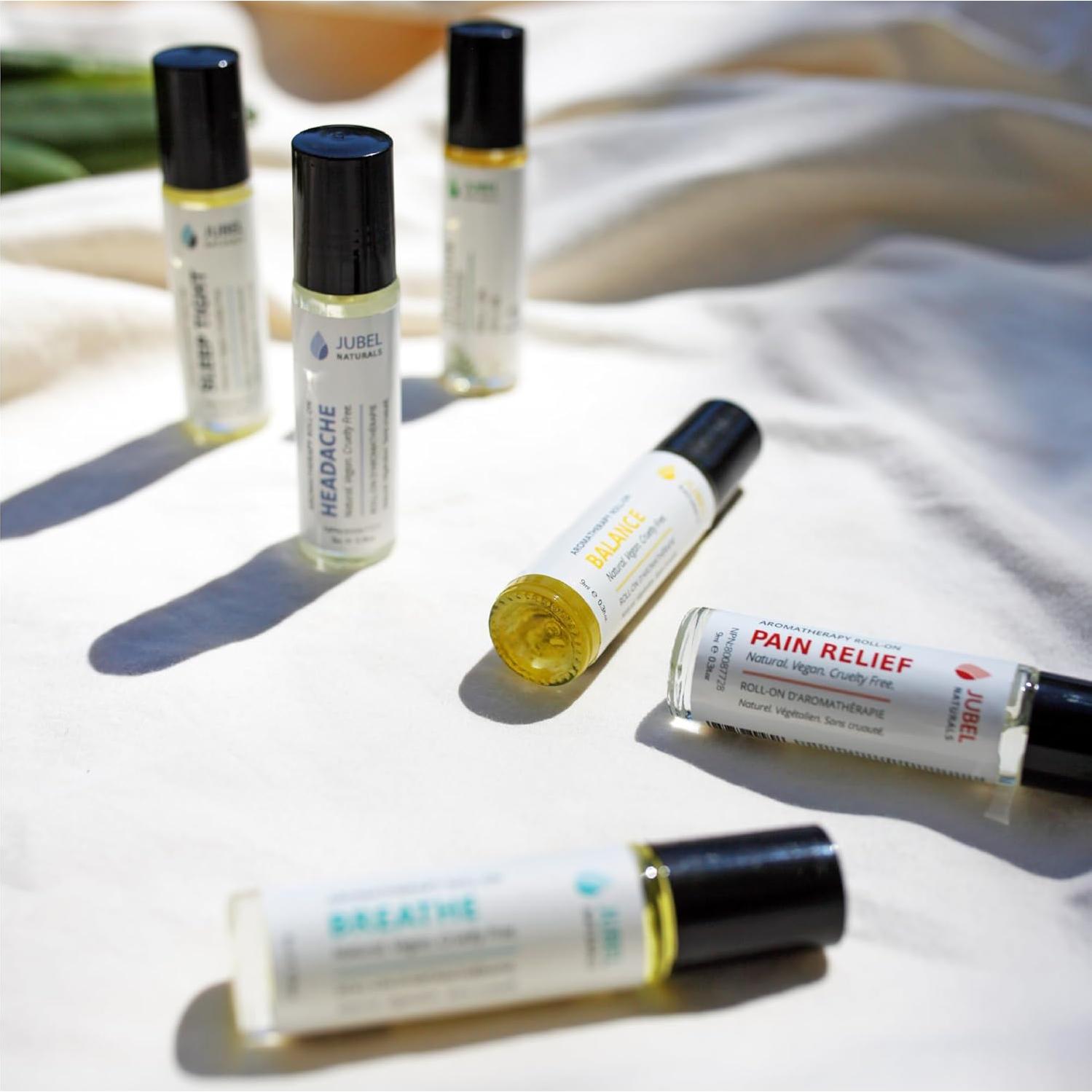 Set de Aceites Esenciales Roll On Jubel Naturals 18 ml - Dolor de Cabeza y Sueño Profundo