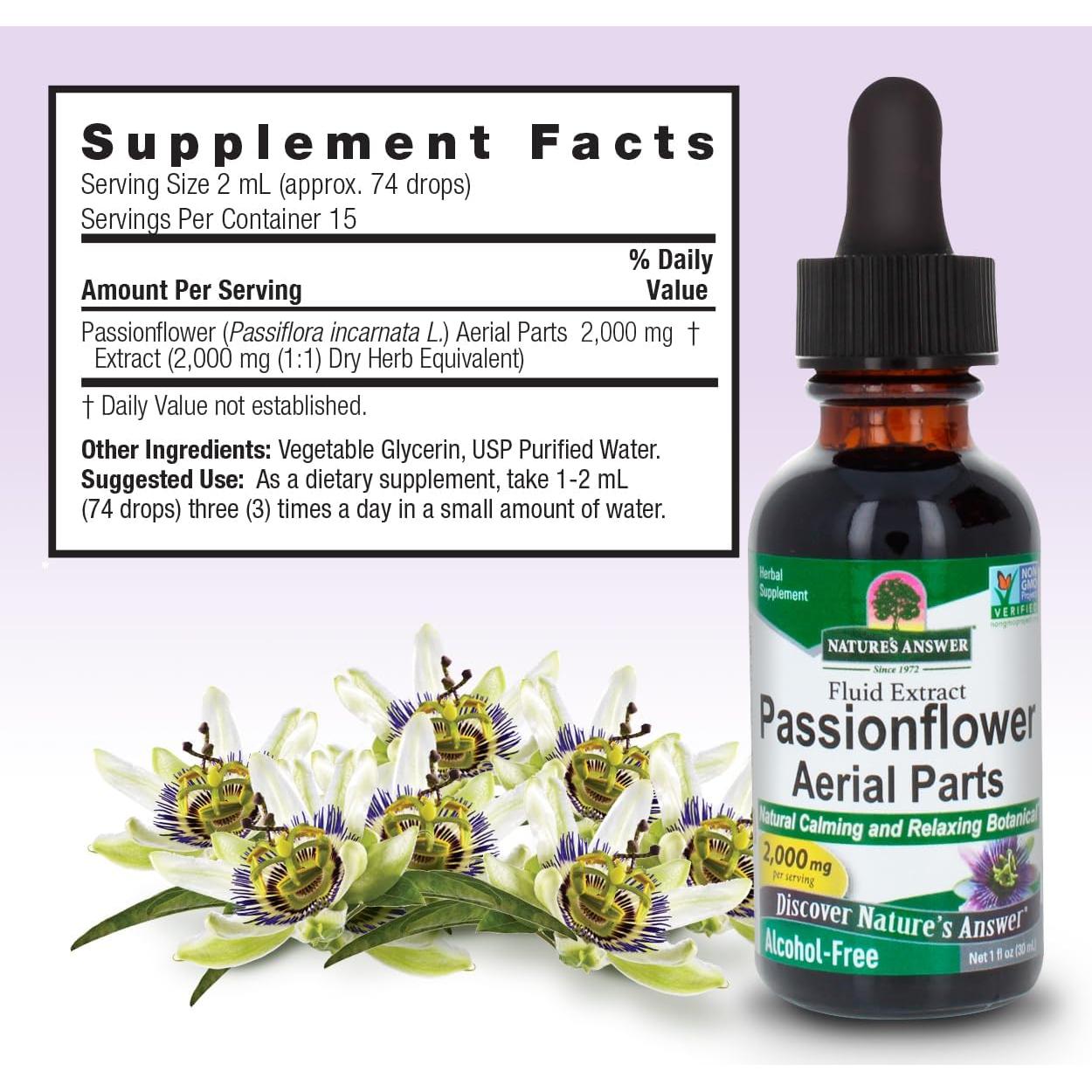 Extracto de Flor de Pasión Nature's Answer 30ml Sin Alcohol