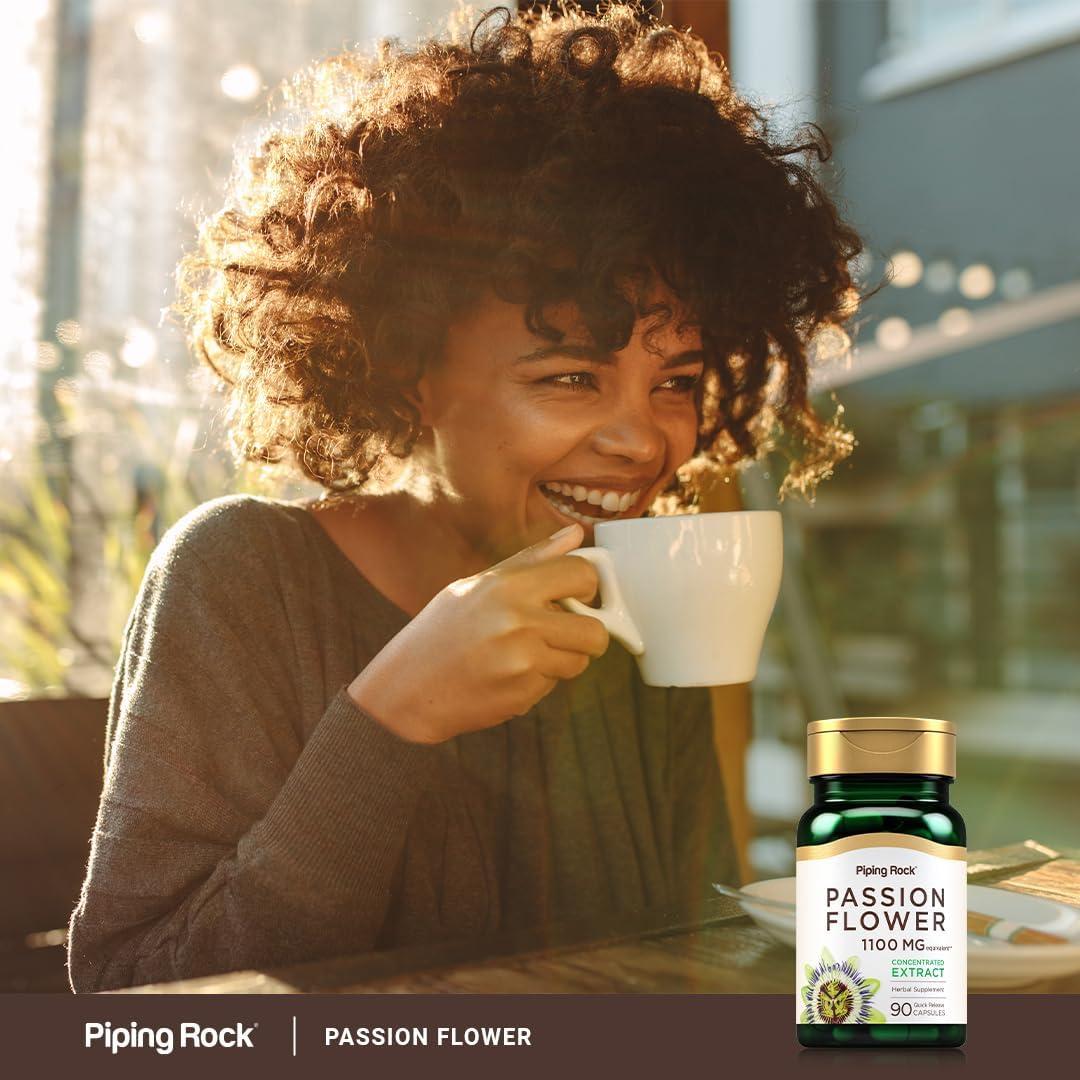 Cápsulas de Extracto de Flor de Pasión Piping Rock 1100mg 90u