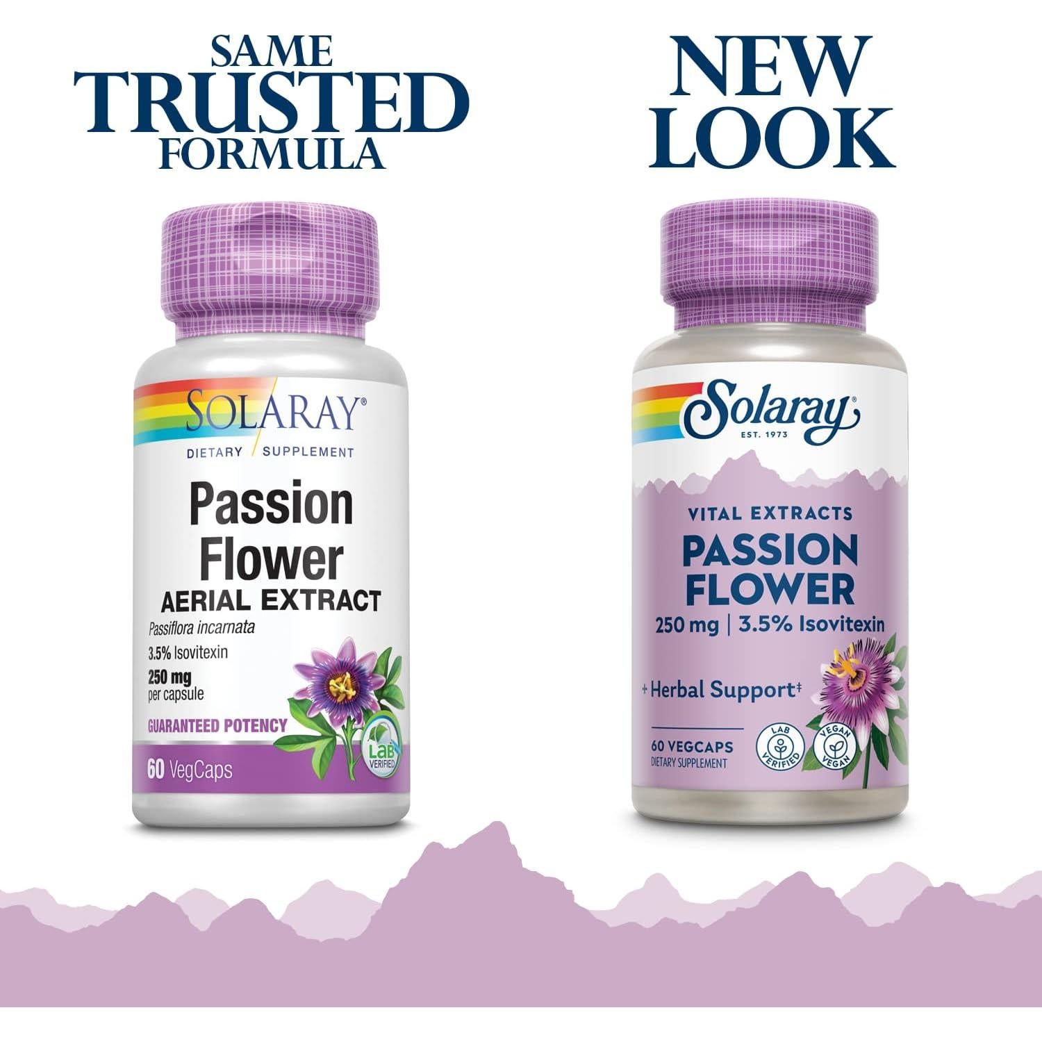 Suplemento Extracto de Flor de Pasión Solaray 250 mg 60 Cápsulas