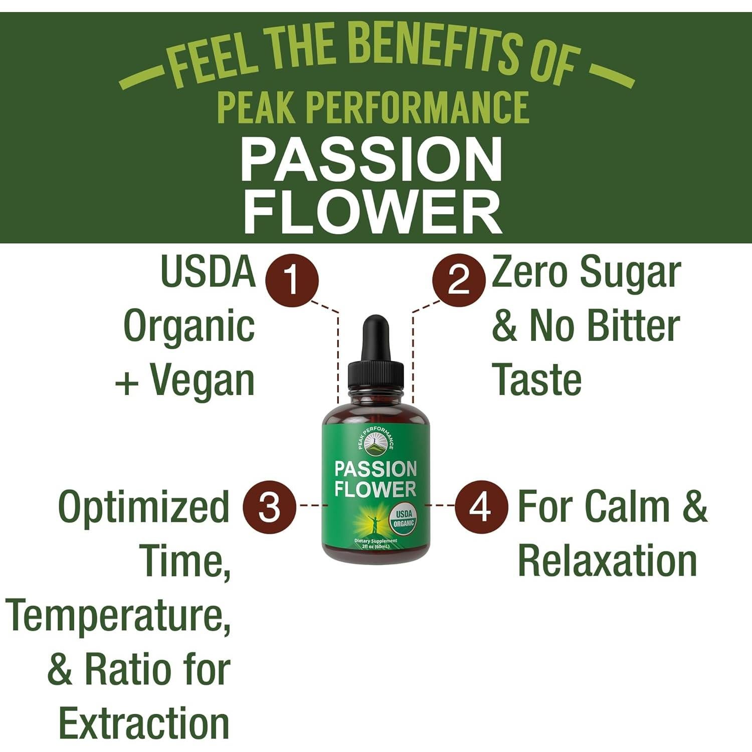 Extracto de Flor de Pasión Orgánico Peak Performance 132g