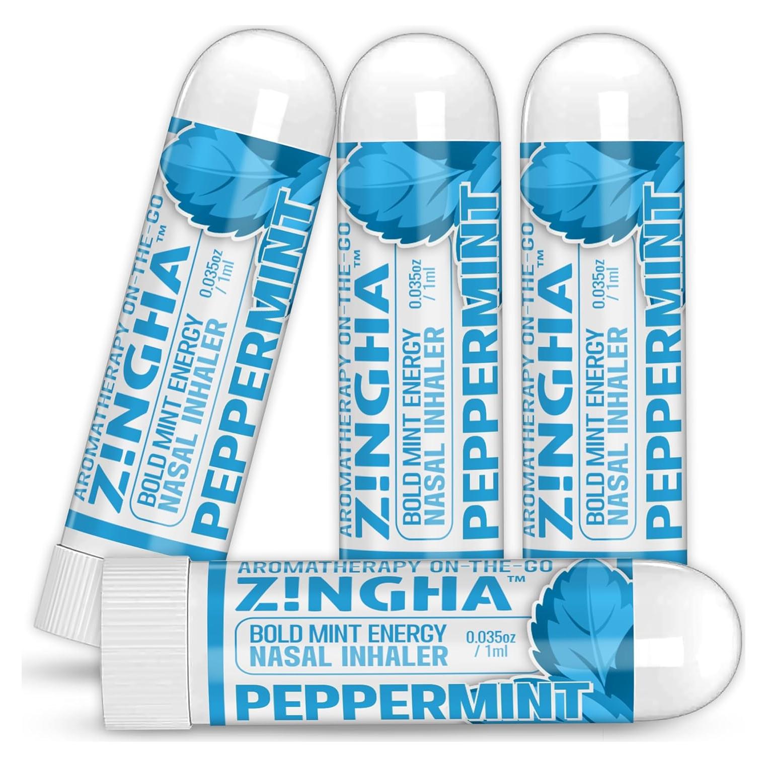 Inhalador Nasal Aromaterapia Z!NGHA 4PK Menta Alivio Congestión