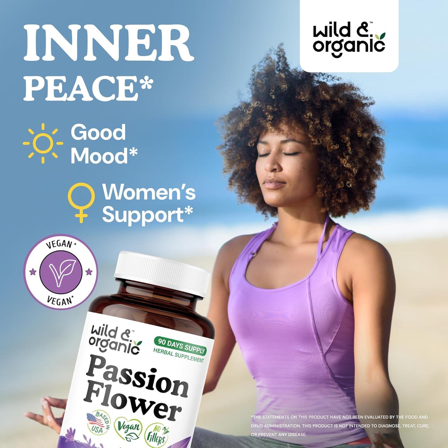 Cápsulas de Flor de Pasión Silvestre y Orgánica 90 Unidades