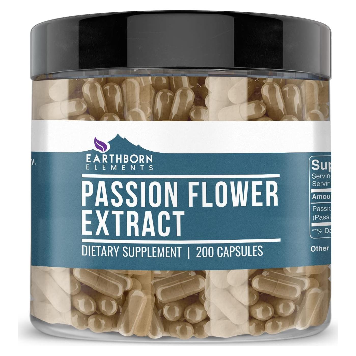 Extracto de Flor de Pasión Earthborn Elements 200 Cápsulas Puro