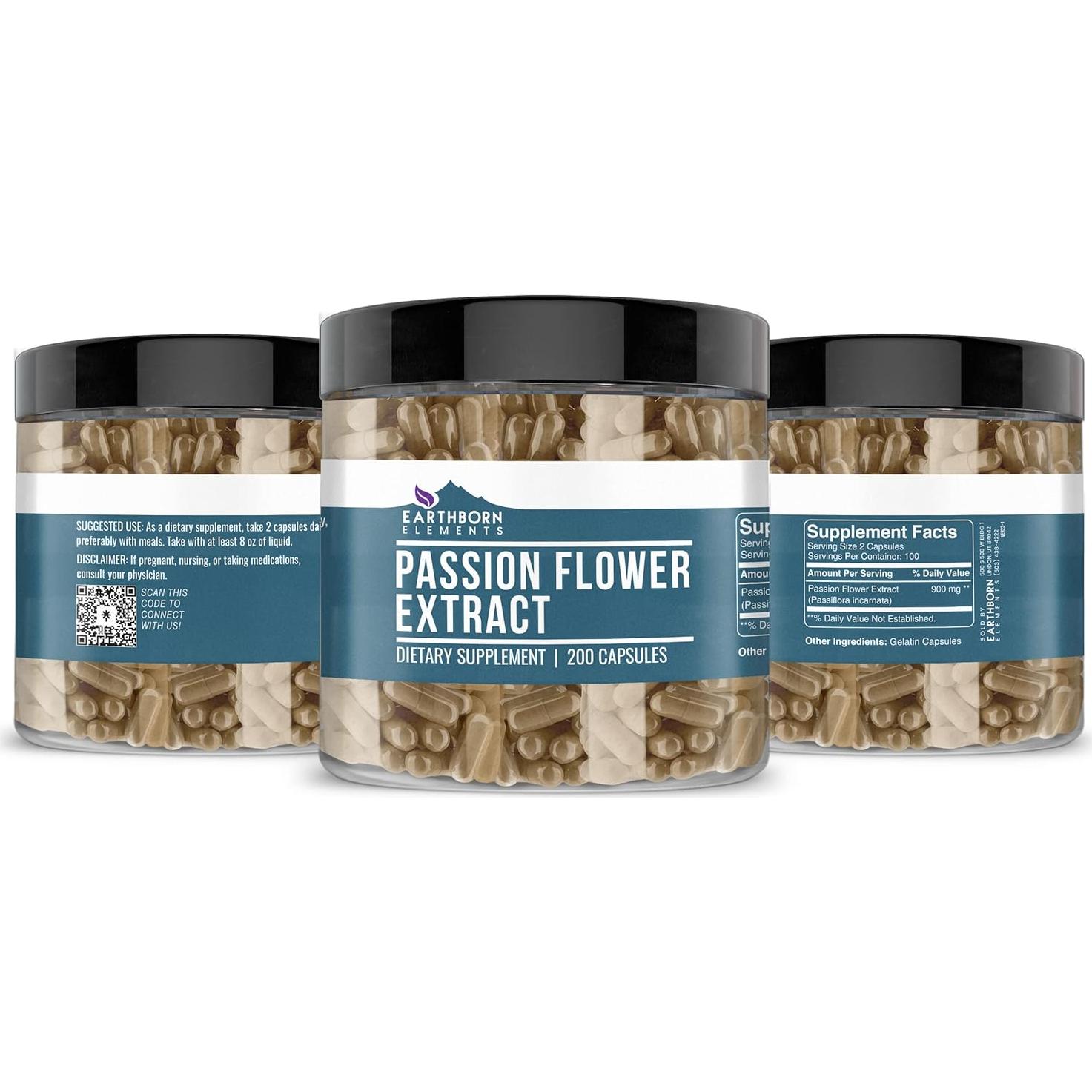 Extracto de Flor de Pasión Earthborn Elements 200 Cápsulas Puro