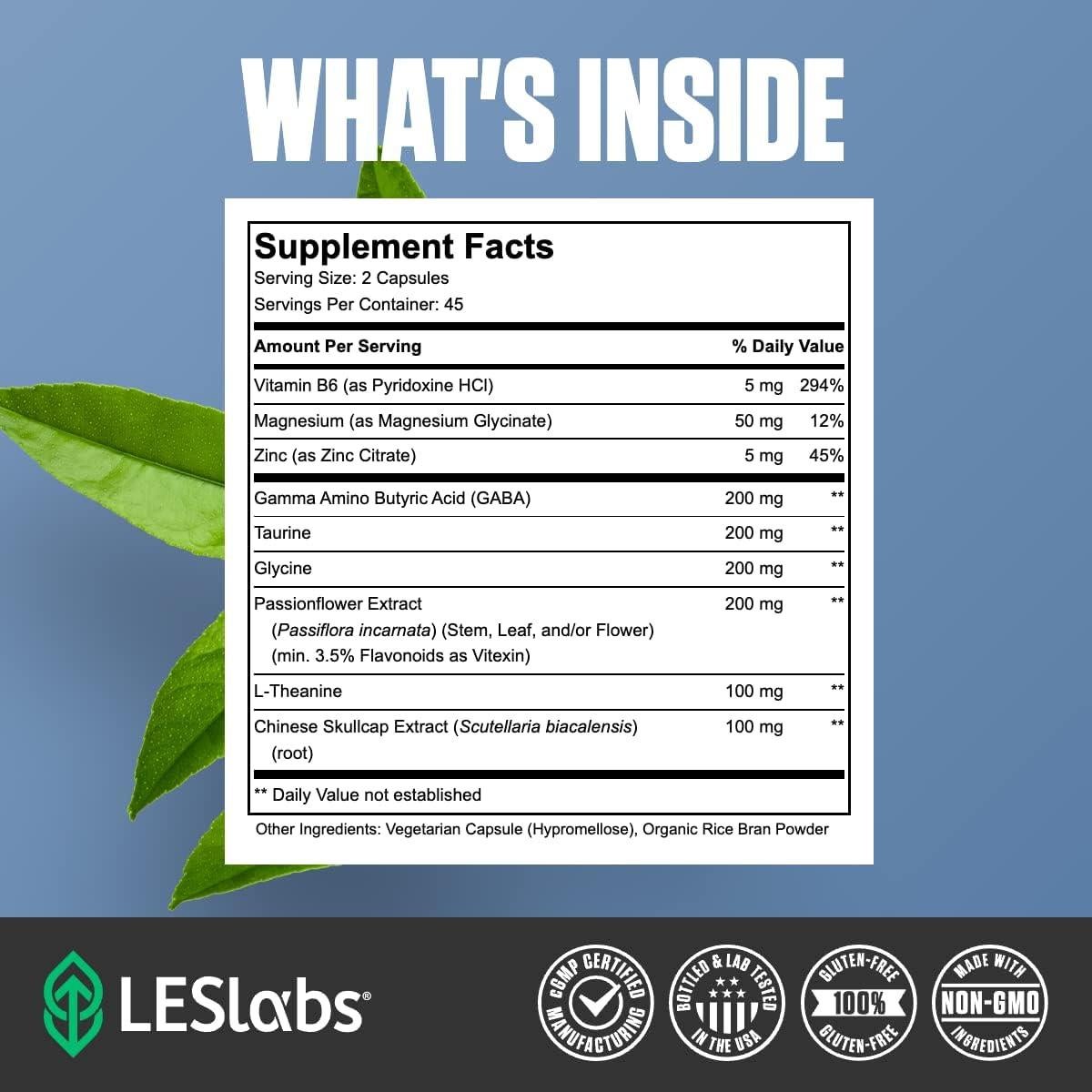 Suplemento GABA Salud LES Labs - Relajación y Sueño Profundo - 90 Cápsulas