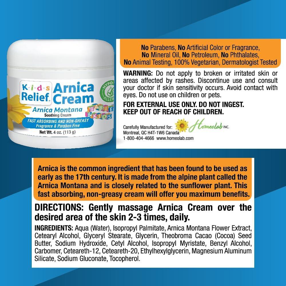 Crema de Arnica Kids Relief Homeolab 113 g Calmante Hipoalergénica