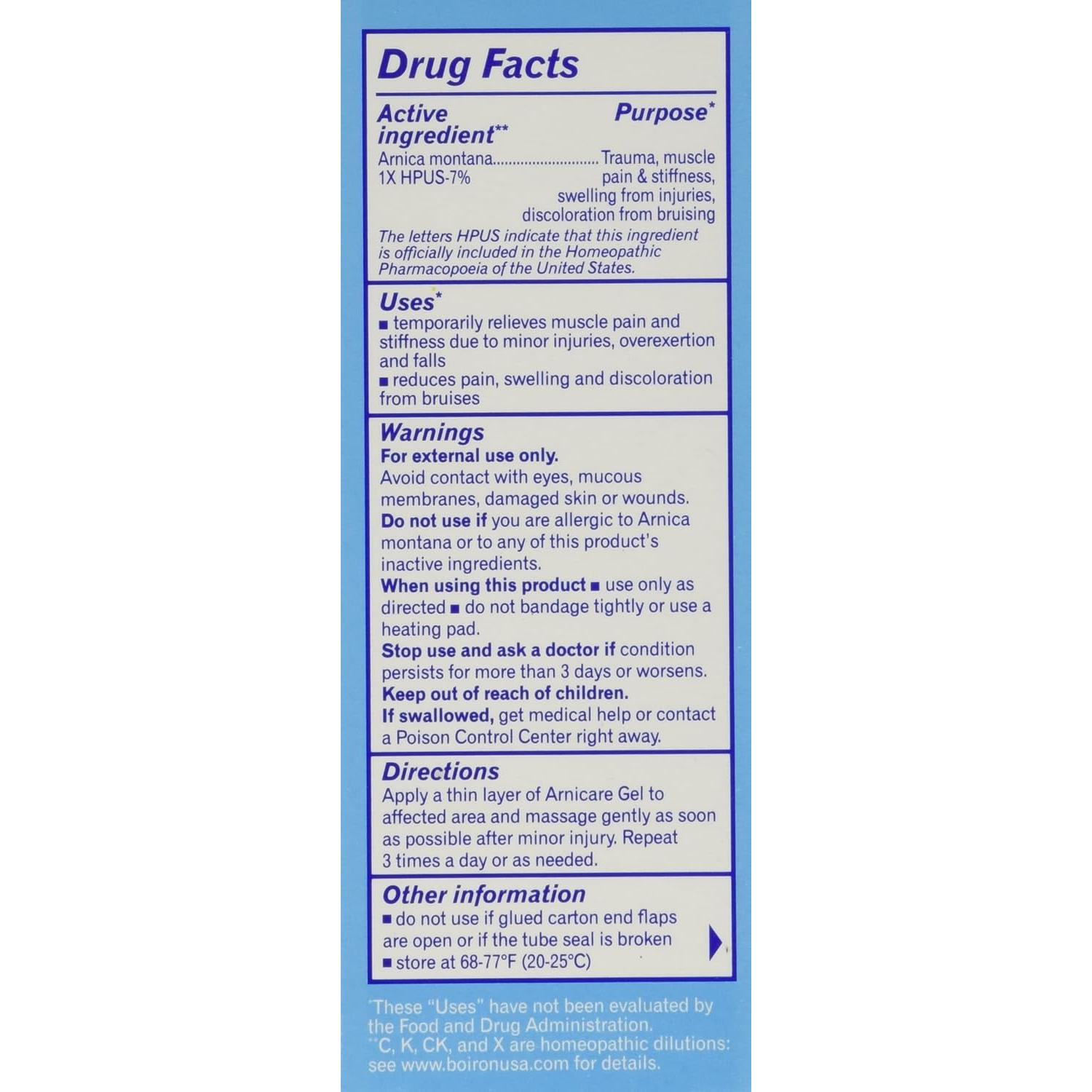 Gel de Árnica Boiron 3 Paquetes de 73.71 g Alivio Dolor