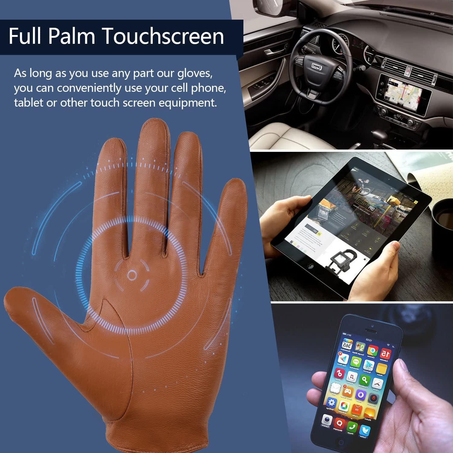 Guantes de Cuero GSG para Hombre Táctiles Negros X-Grande