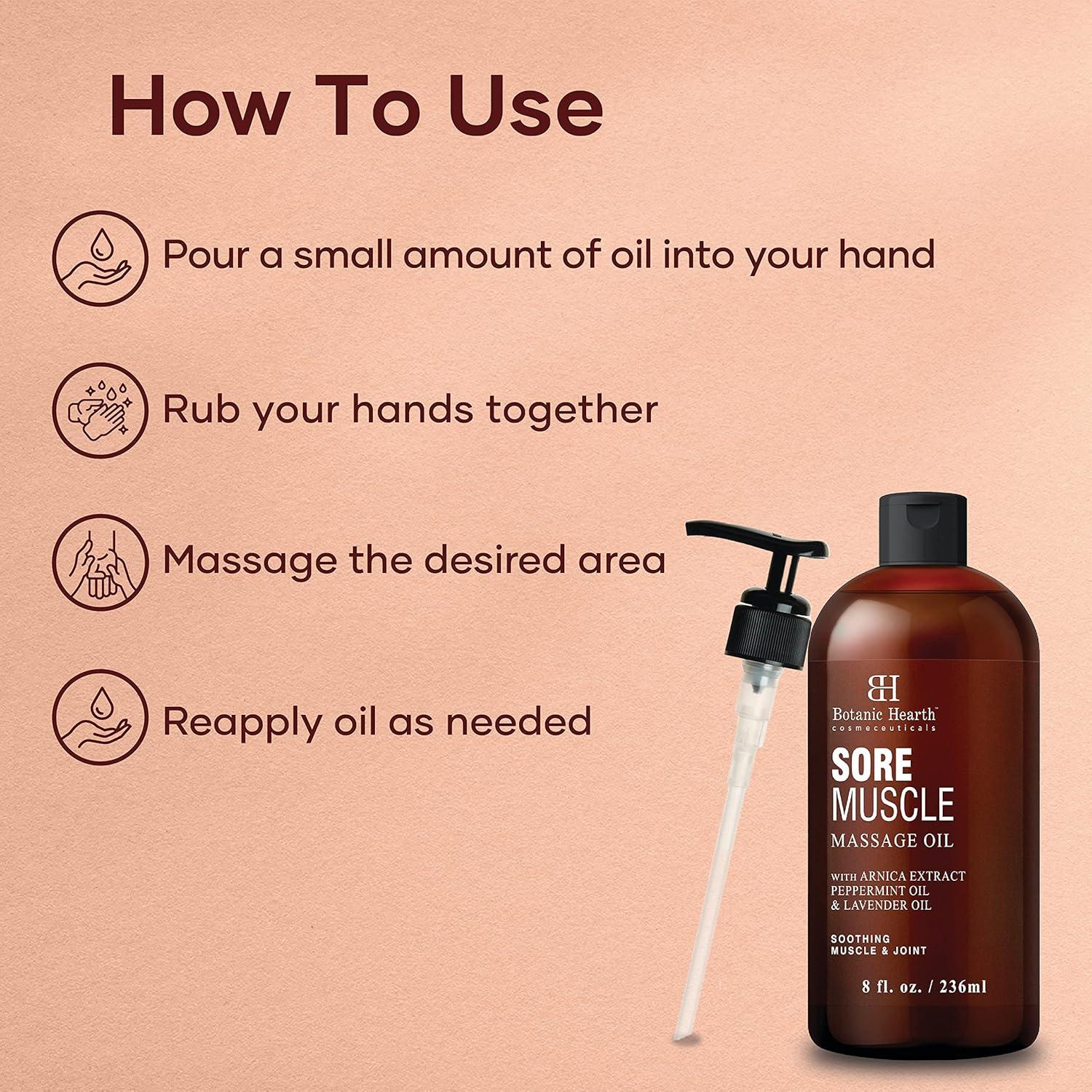Aceite de Masaje Botanic Hearth 236.6 ml - Alivio Muscular y Articular