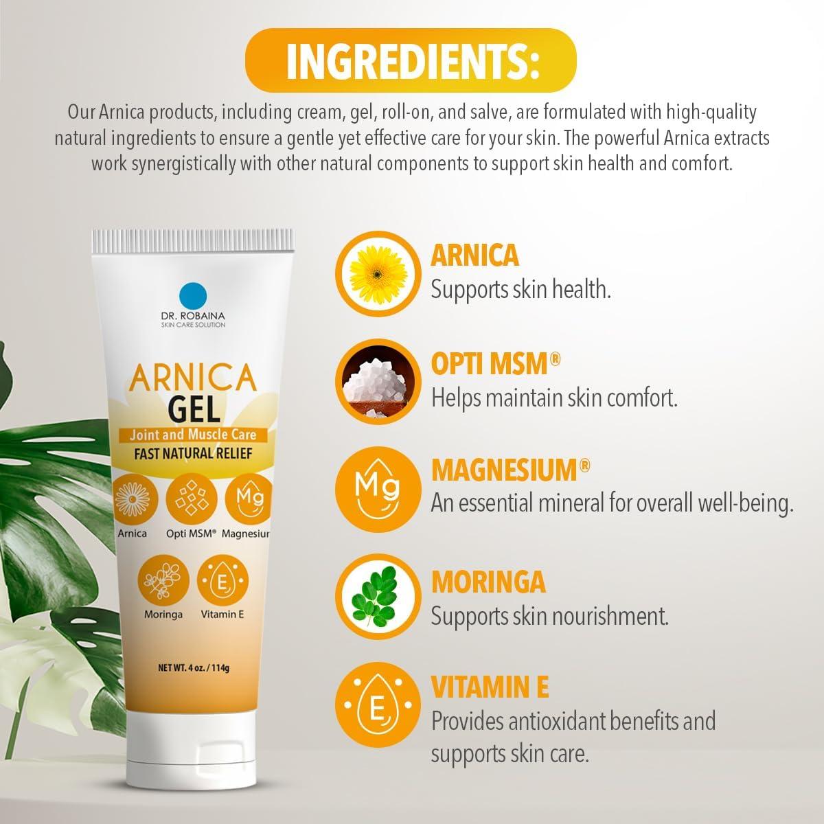 Gel de Árnica Montaña Dr. Robaina 113.4 g con MSM y Magnesio