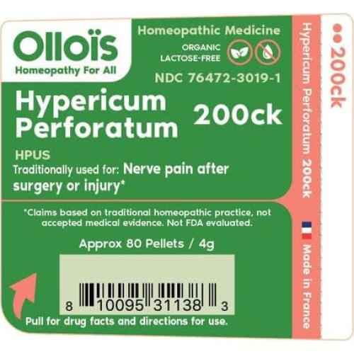 Medicinas Homeopáticas Ollois Hipérico Perforado 200ck Orgánico 80 Pellets