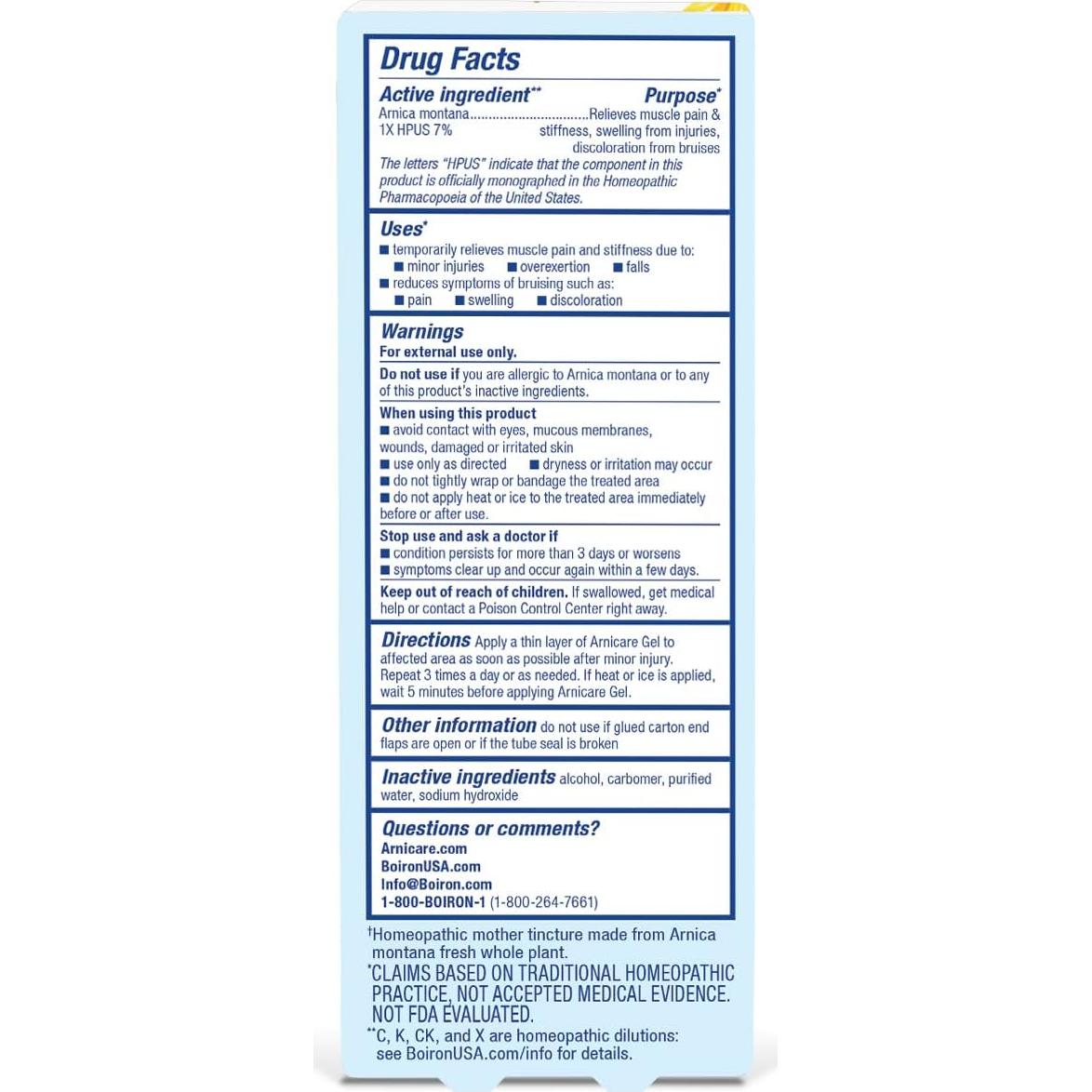 Gel Arnicare Boiron 119 g - Alivio Natural del Dolor