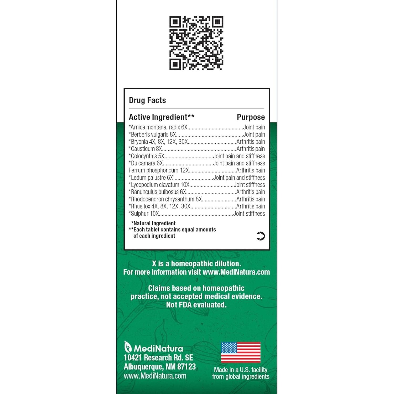 Tabletas Alivio Dolor Artritis MediNatura 100 Tabletas 63.5g