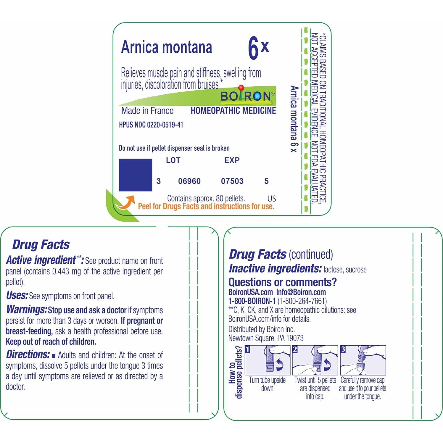 Boiron Arnica Montana 6X Gránulos 80g - Alivio Dolor Muscular