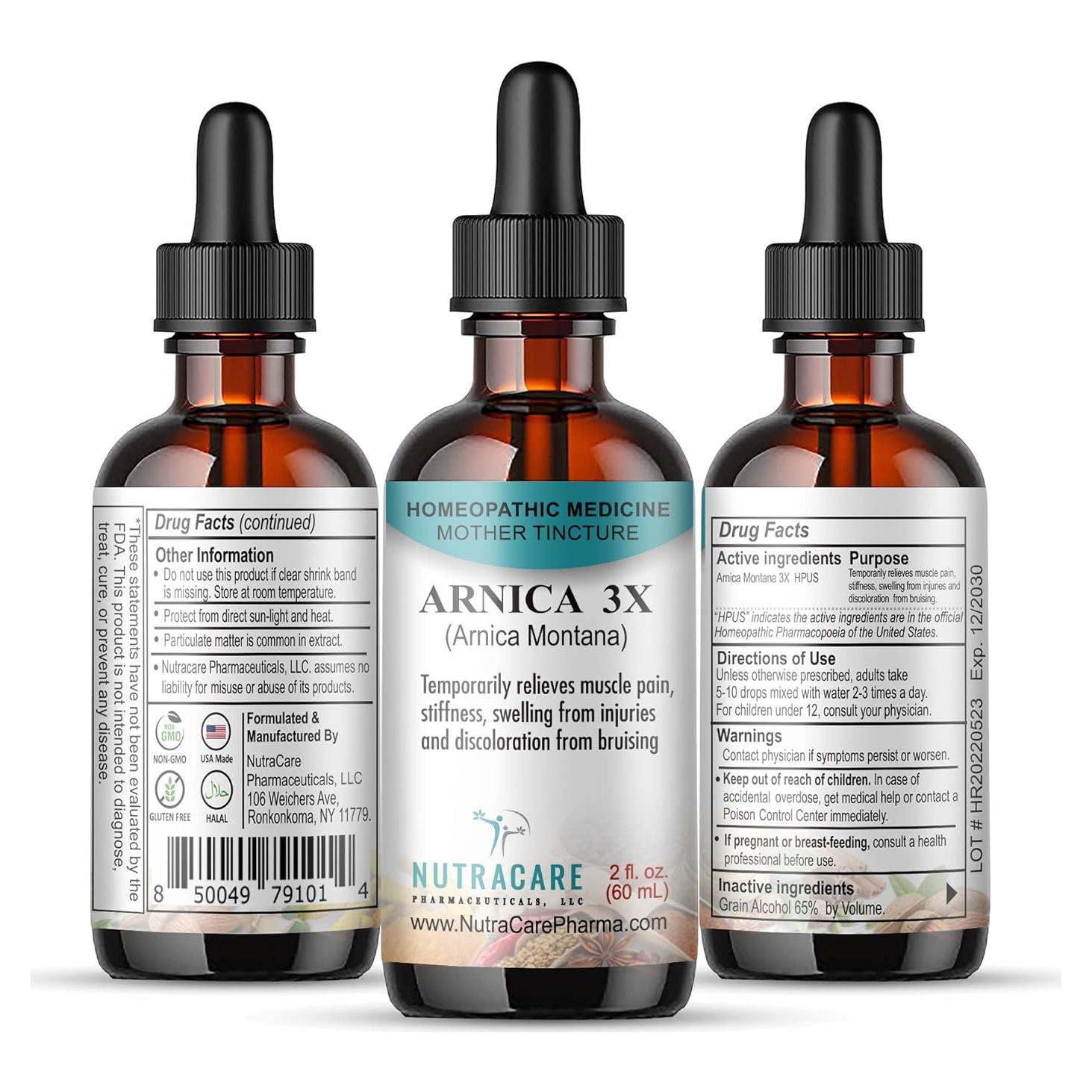 Arnica Montana 3X HPUS 59.15 ml - Medicina Homeopática Nutracare