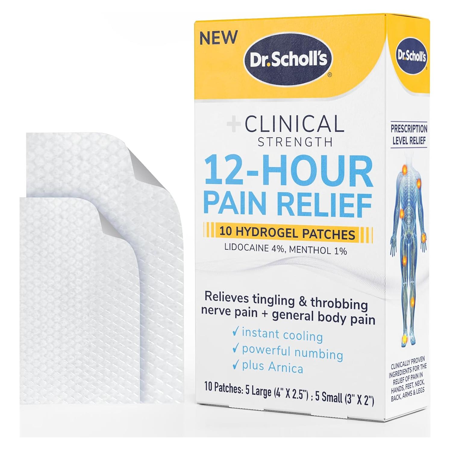 Parches de Hidrogel Alivio Dolor 12h Dr. Scholl 10ct Lidocaína 4%