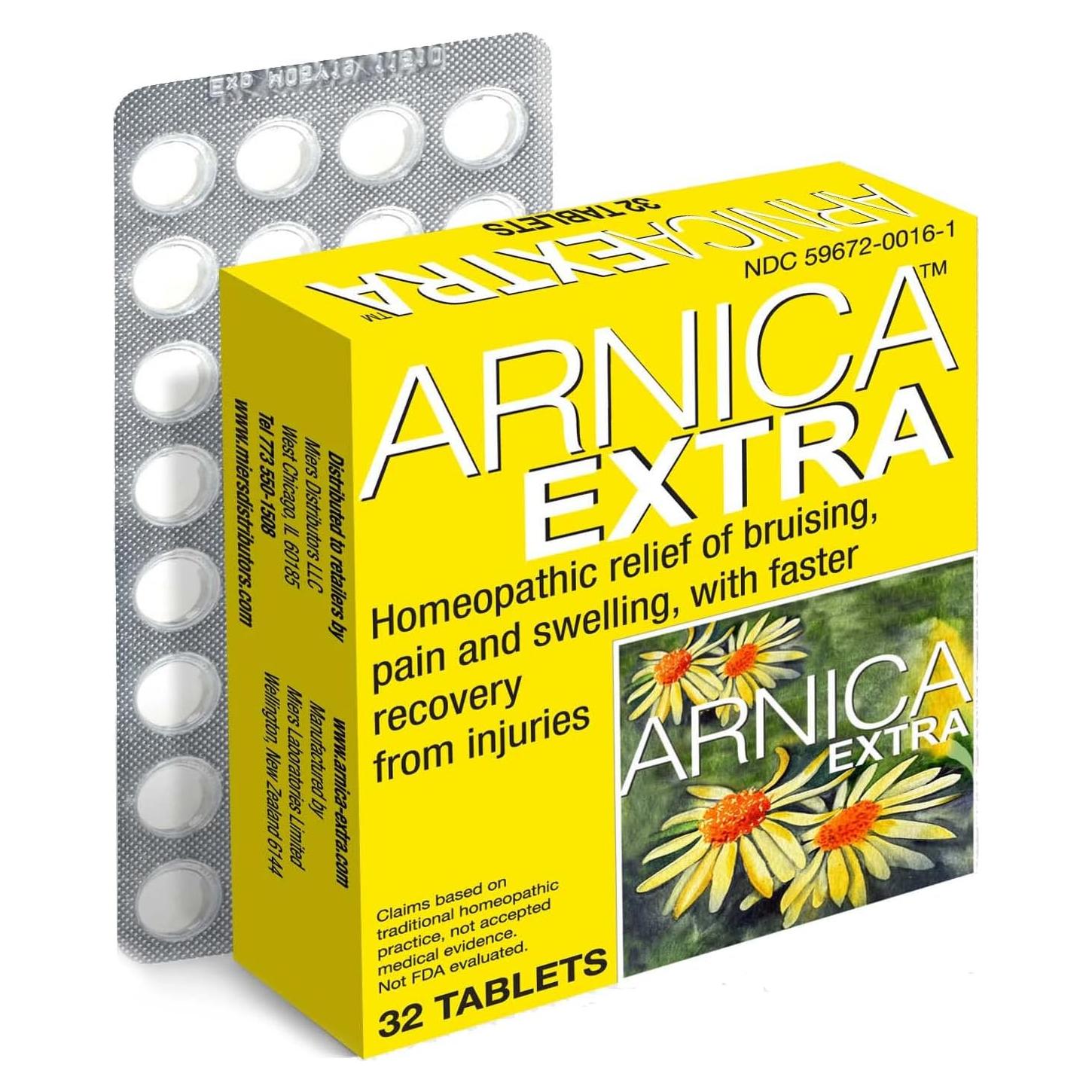 Tabletas Homeopáticas Arnica Extra Miers para Dolor Muscular 9g