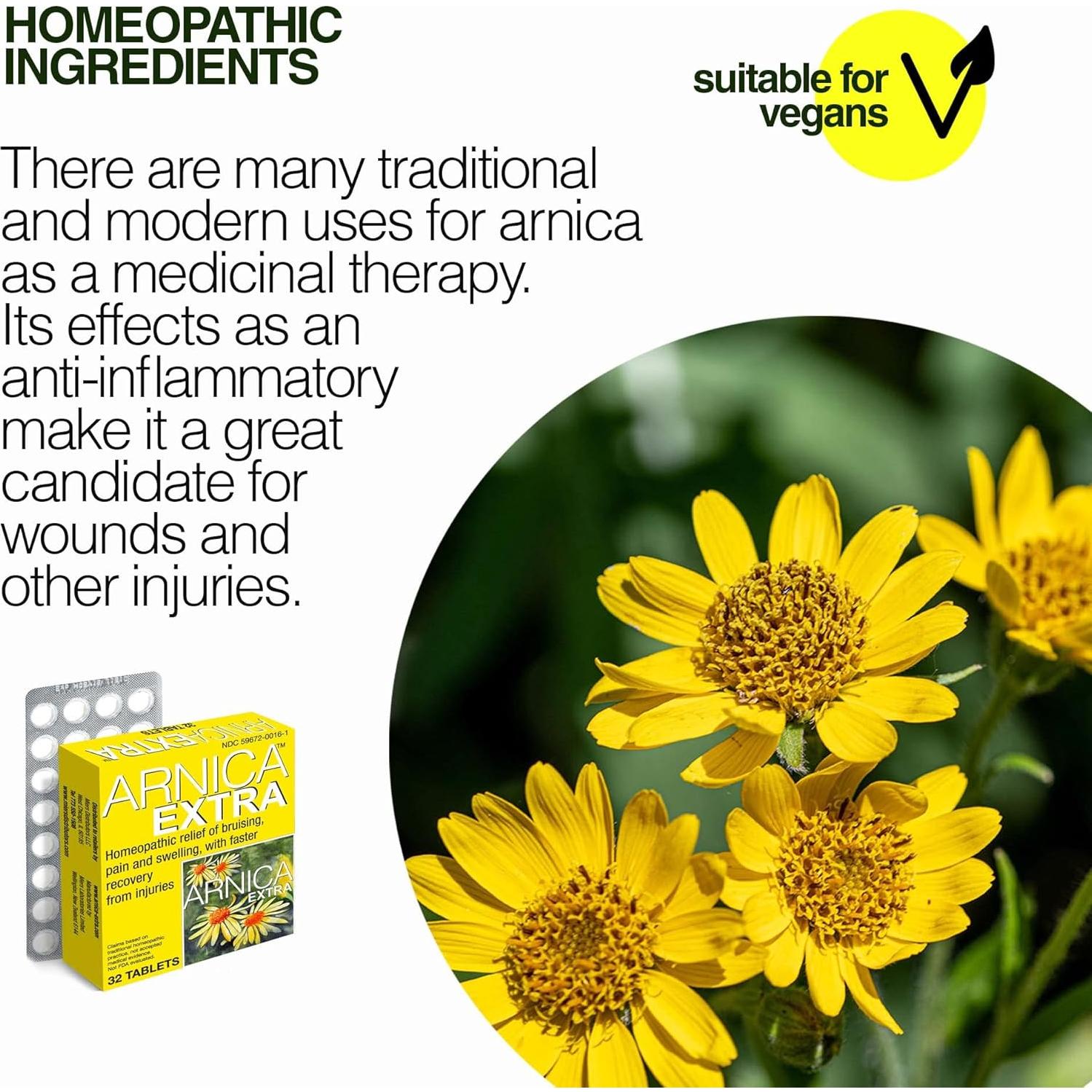 Tabletas Homeopáticas Arnica Extra Miers para Dolor Muscular 9g