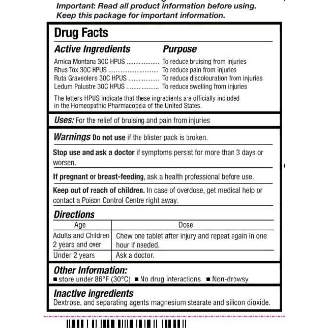 Tabletas Homeopáticas Arnica Extra Miers para Dolor Muscular 9g