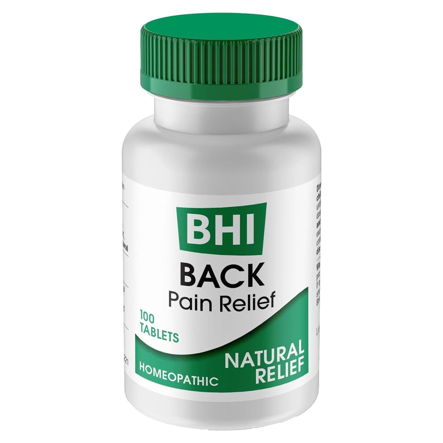 Tabletas BHI Alivio Natural Dolor Espalda Cadera Pierna 100 Unidades