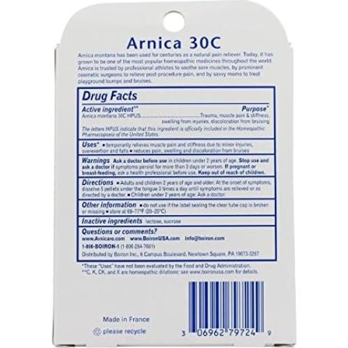 Boiron Arnica 30C Gránulos - Paquete de 2 Tubos