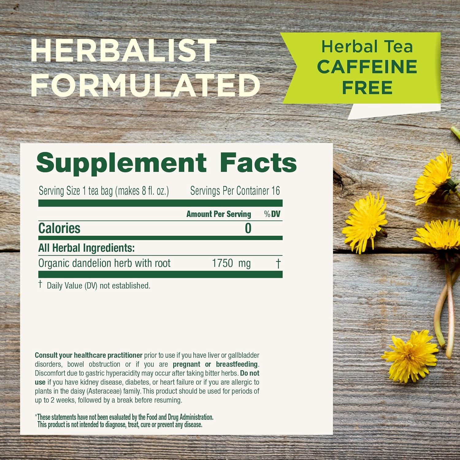 Té de Hierbas Orgánico Traditional Medicinals Diente de León 16 Bolsas