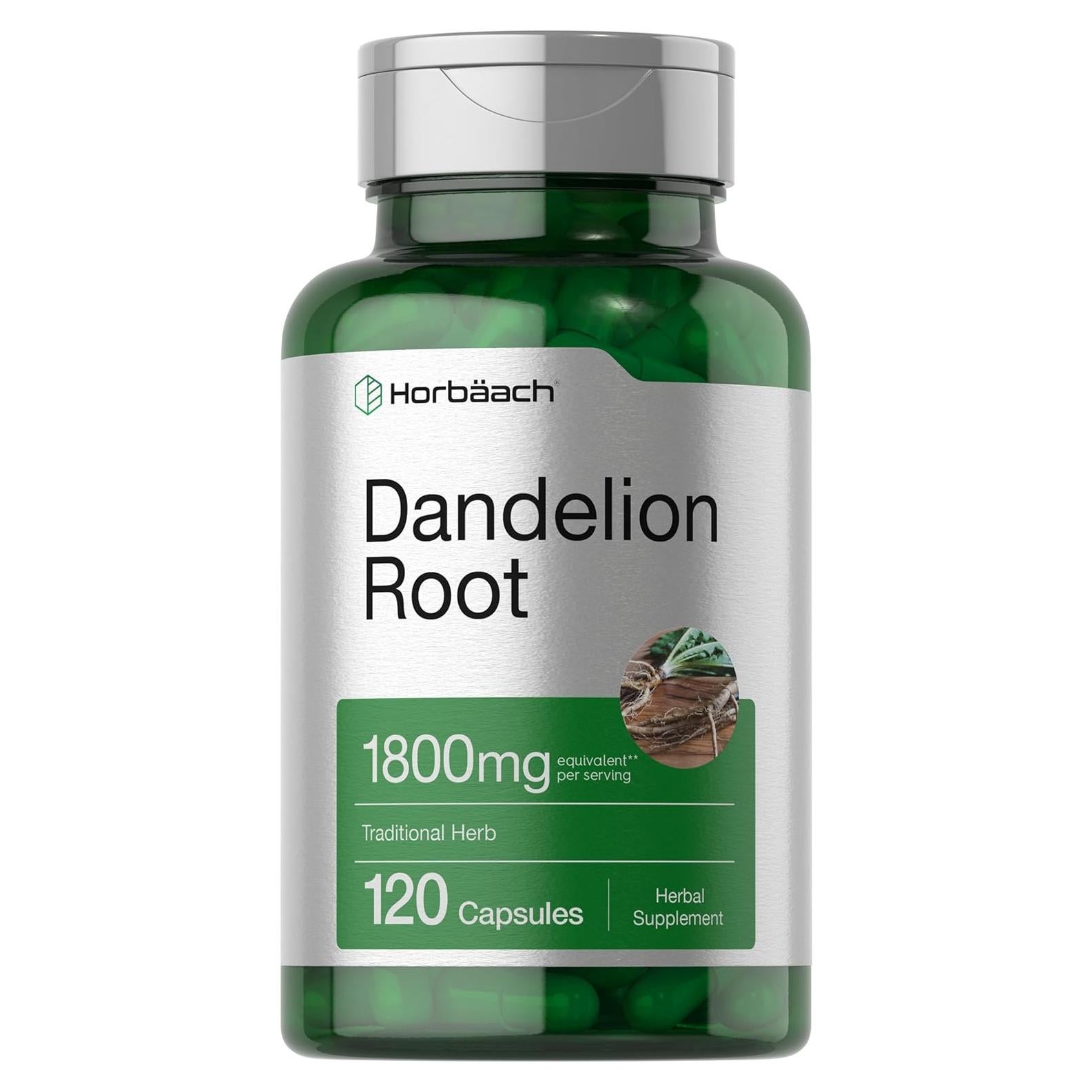 Suplemento Raíz de Diente de León Horbäach 1800mg 120 Cápsulas